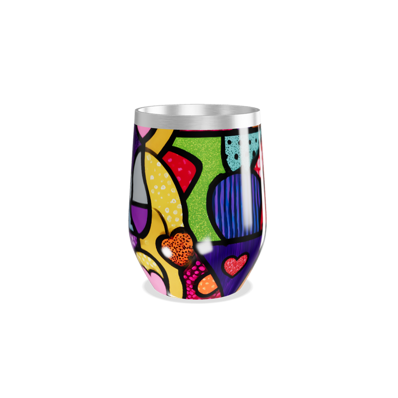 Copo Térmico Slim - Colorido Abstrato Aço Inox
