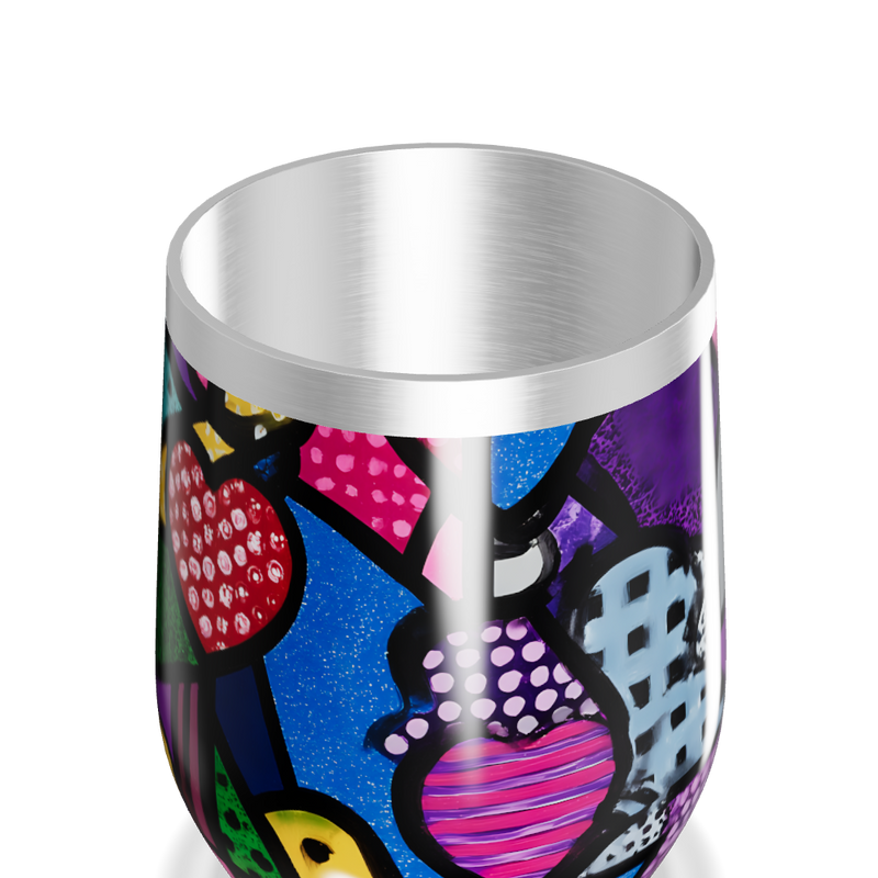 Copo Térmico Slim - Colorido Abstrato Aço Inox
