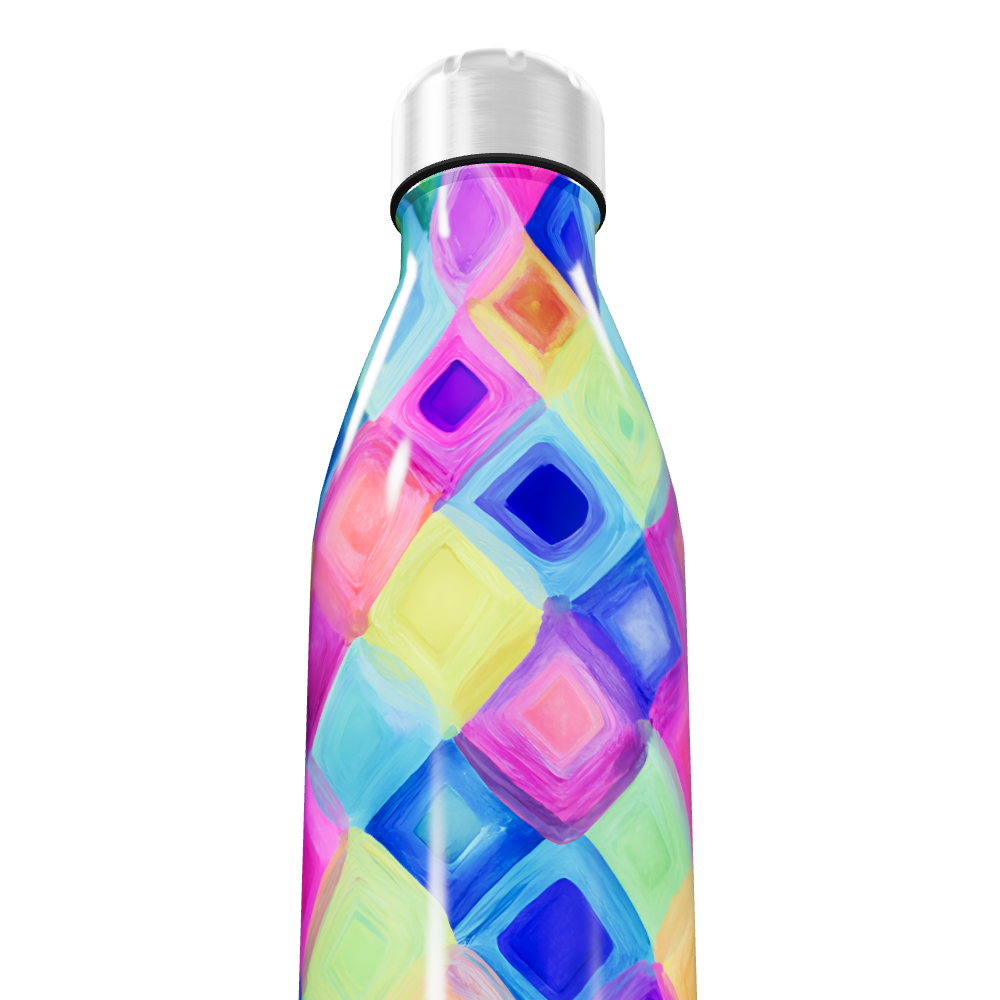 Garrafa Inox - Estampada Colorida Geométrica