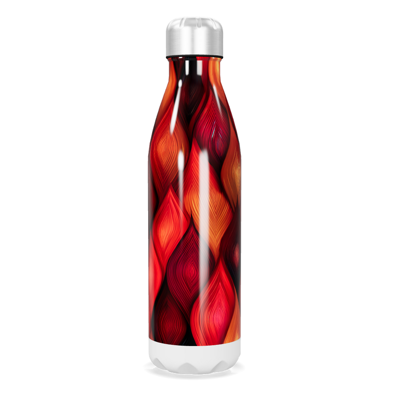 Garrafa Inox - Estampa Vermelha Abstrata