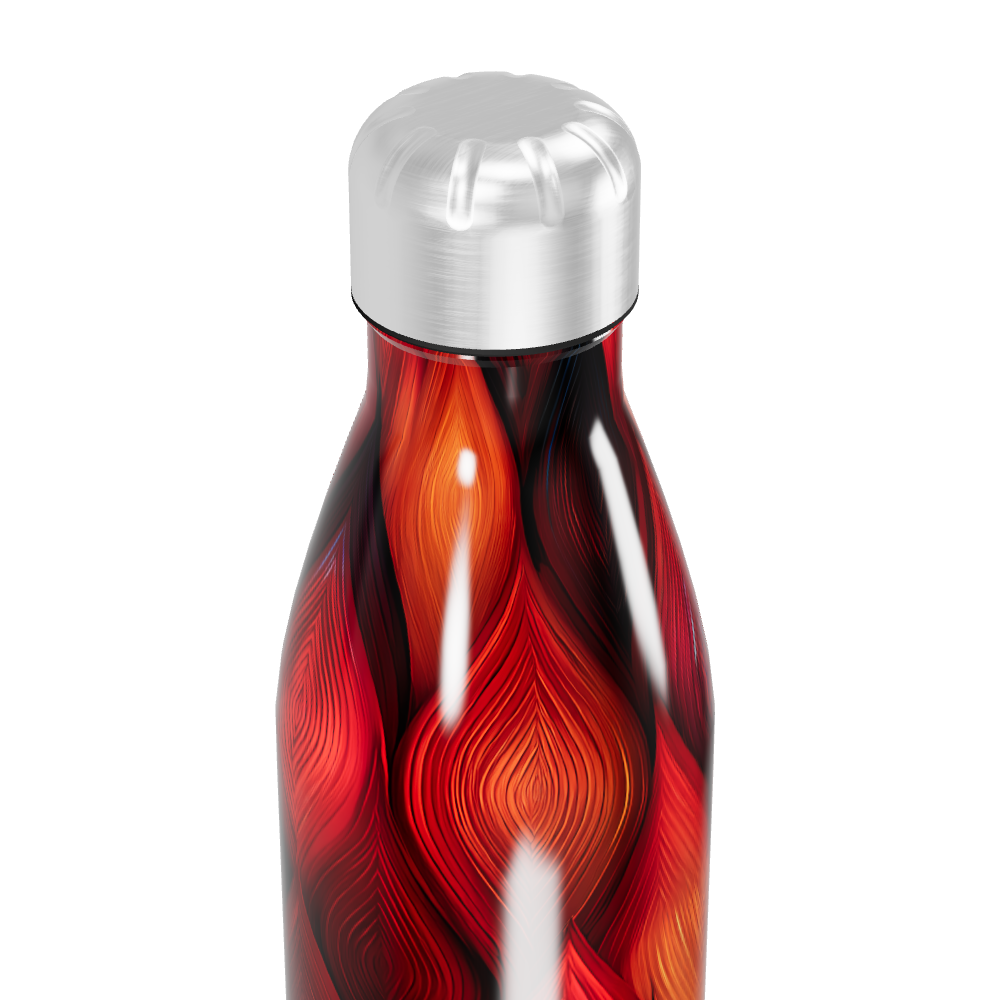 Garrafa Inox - Estampa Vermelha Abstrata