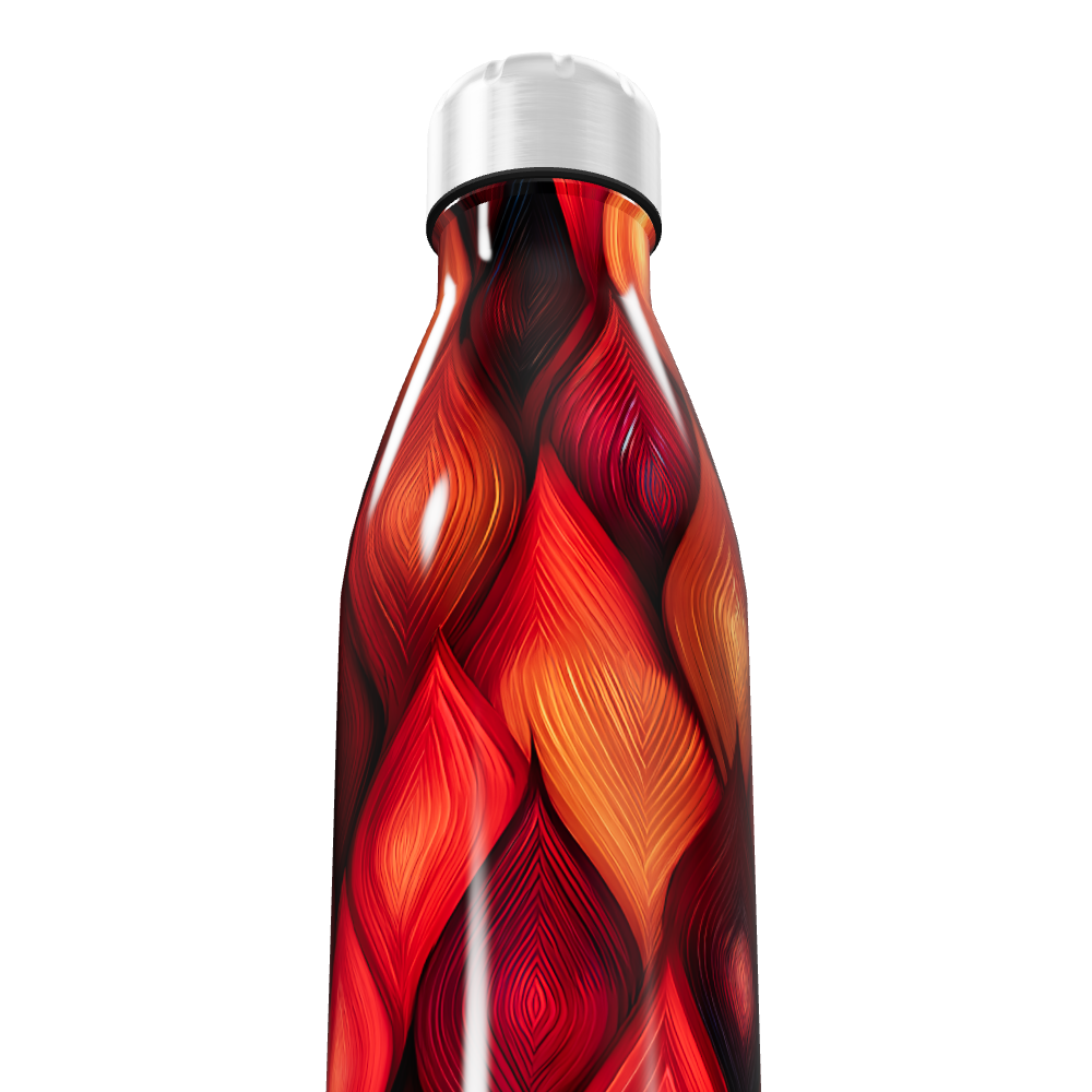 Garrafa Inox - Estampa Vermelha Abstrata