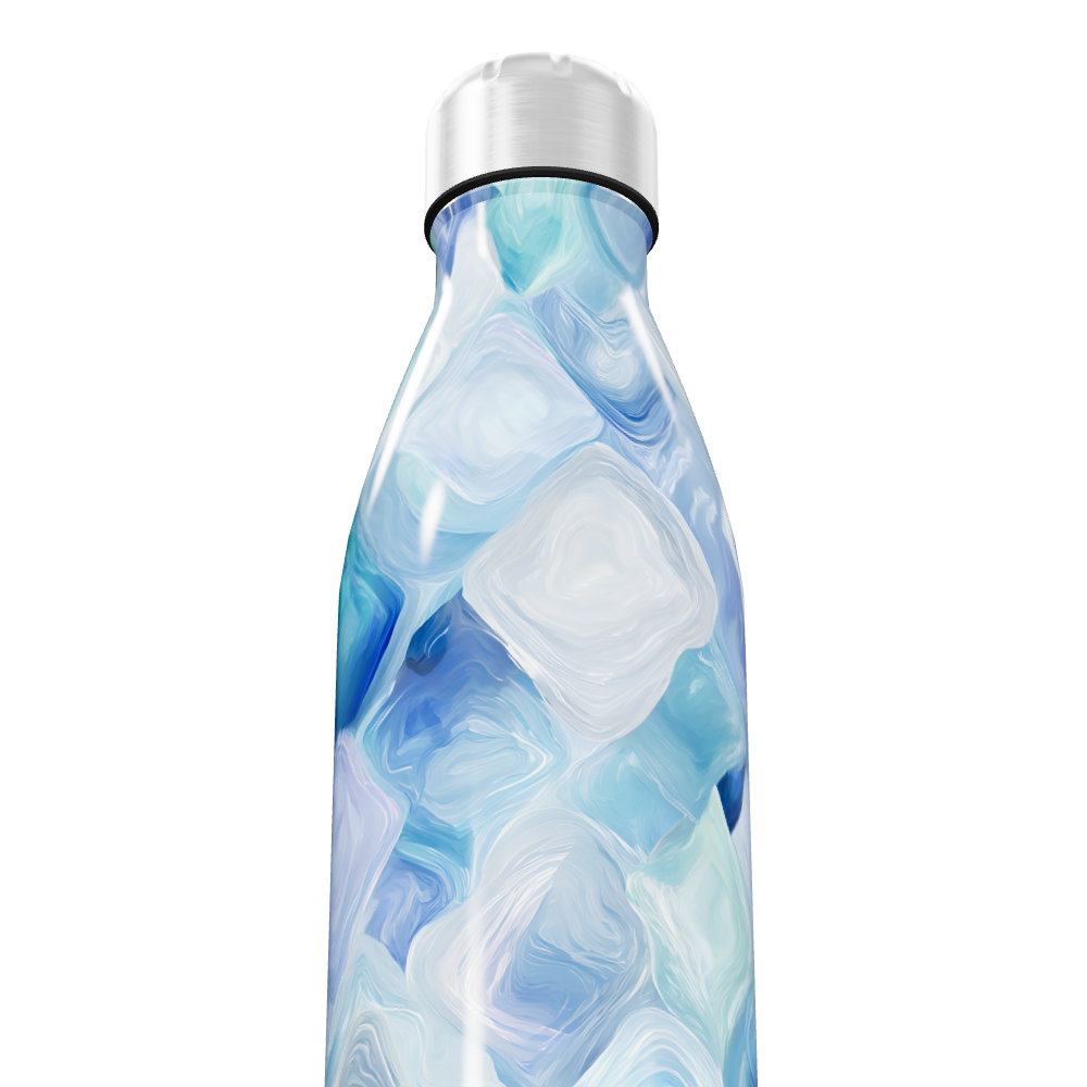 Garrafa Inox Azul Marmorizada 500ml