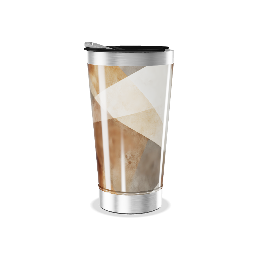 Copo Térmico - Estampa Geométrica Marrom