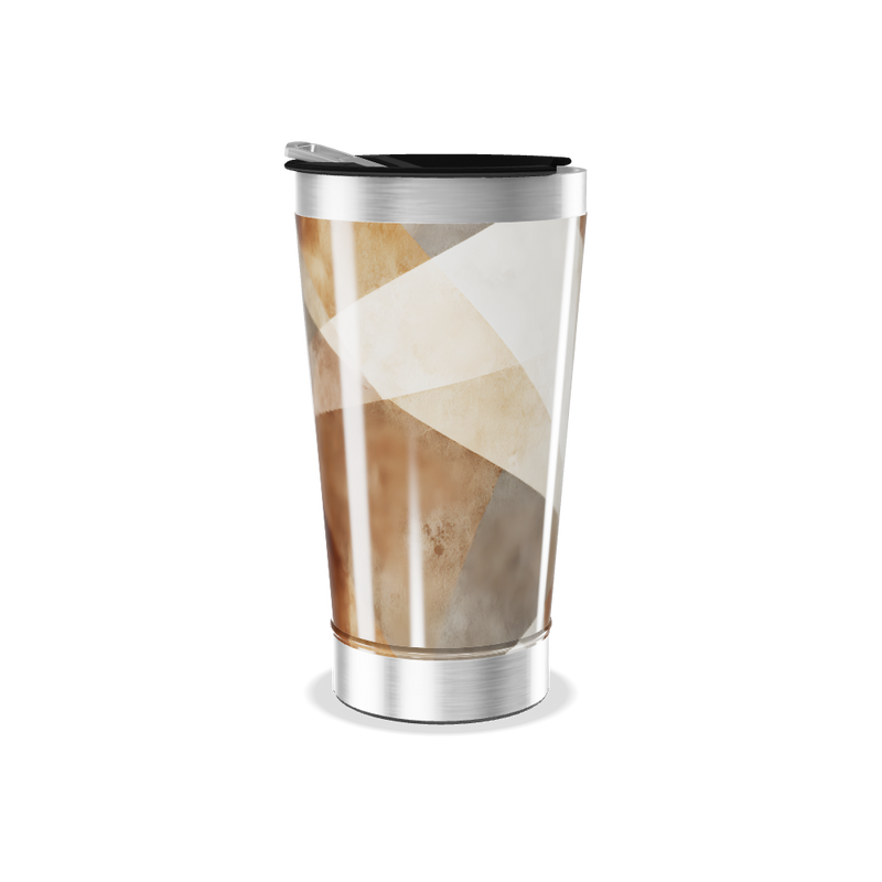 Copo Térmico - Estampa Geométrica Marrom