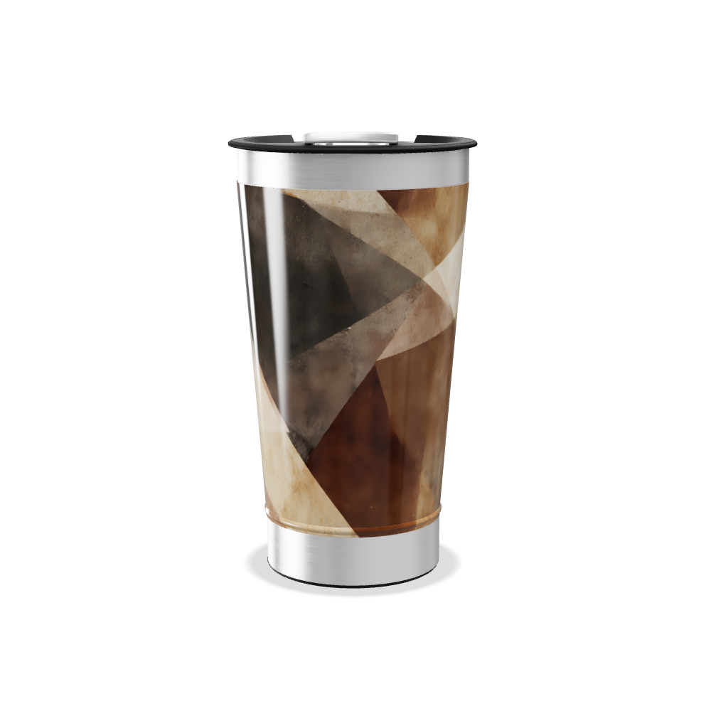 Copo Térmico - Estampa Geométrica Marrom