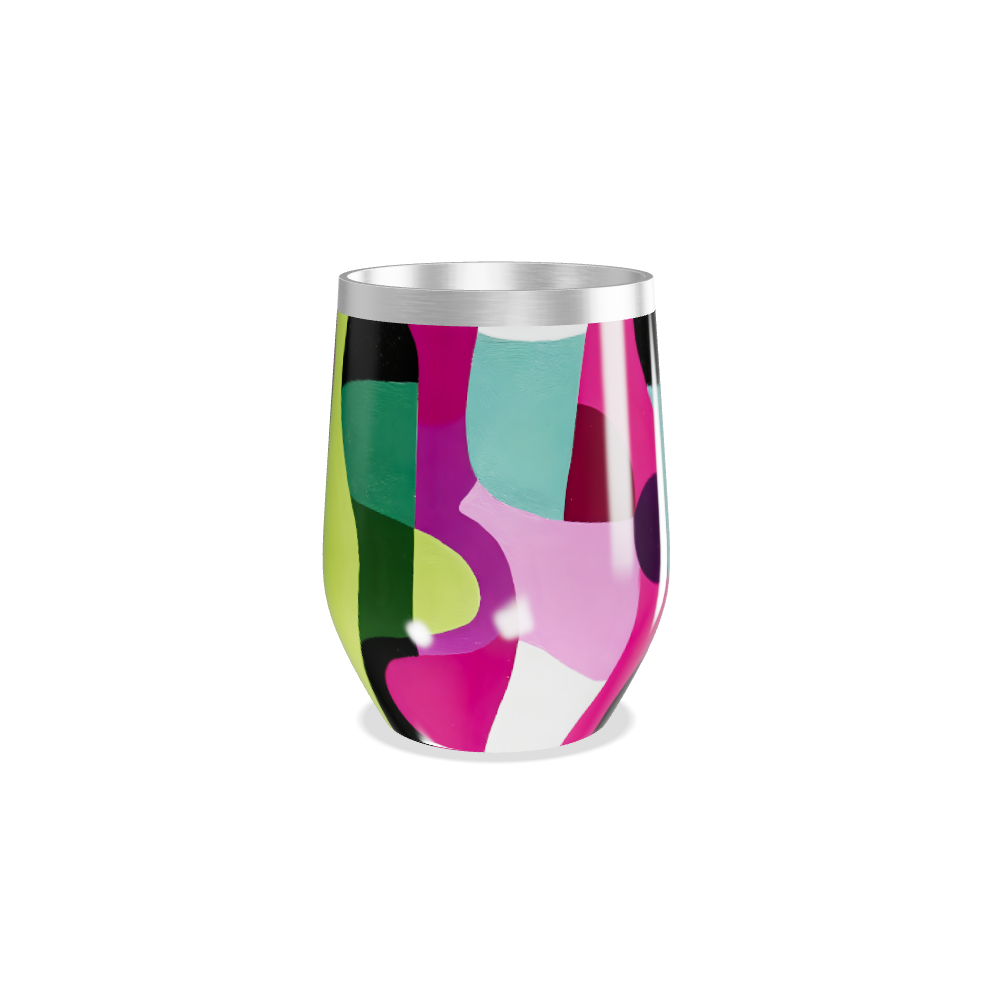 Copo Térmico Slim - Colorido Abstrato Inox