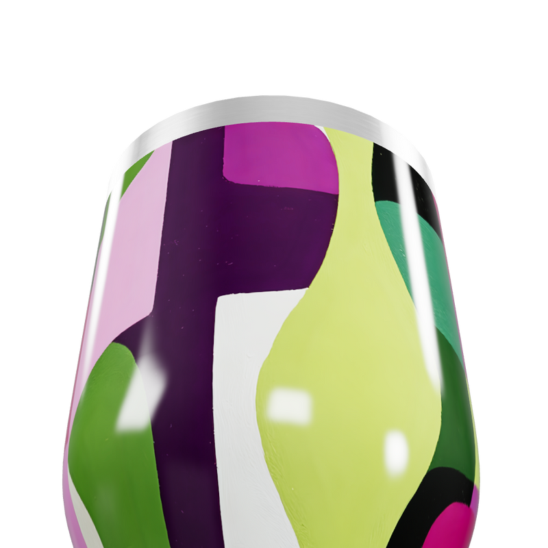 Copo Térmico Slim - Colorido Abstrato Inox