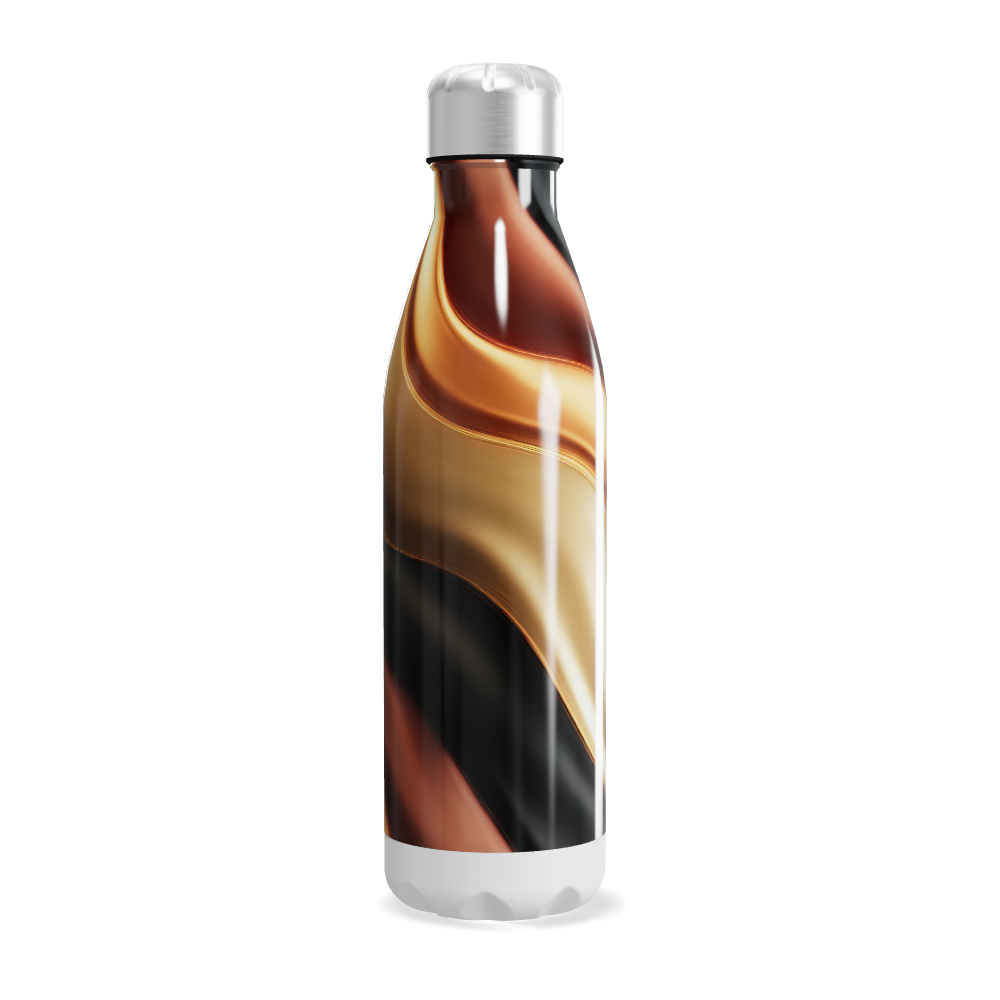 Garrafa Inox Estampa Marrom e Bege