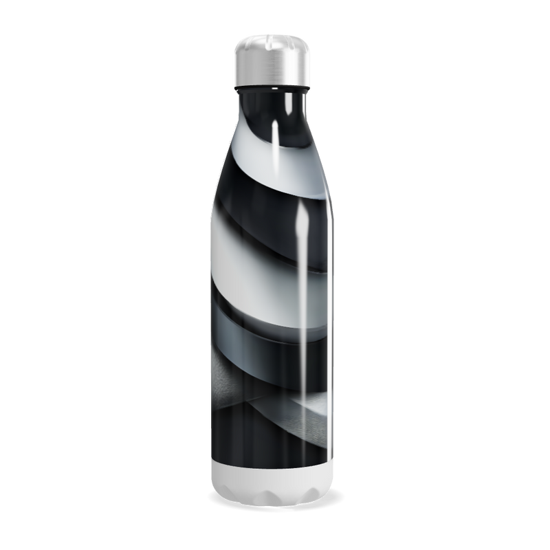 Garrafa Inox - Preto e Prata Espiral
