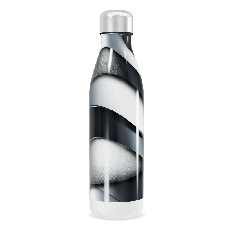 Garrafa Inox - Preto e Prata Espiral