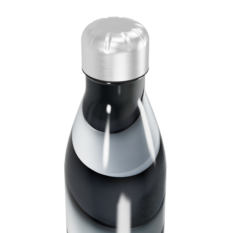 Garrafa Inox - Preto e Prata Espiral