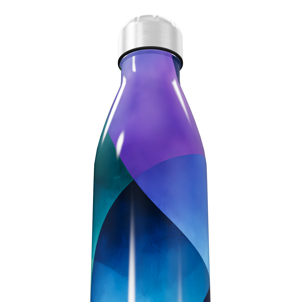 Garrafa Inox - Estampa Azul e Roxa