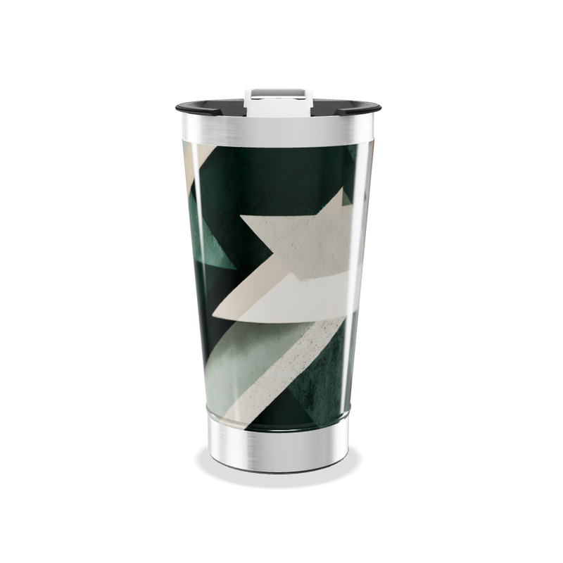 Copo Térmico - Estampa Geométrica Verde