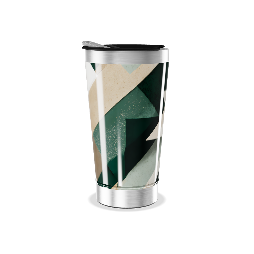 Copo Térmico - Estampa Geométrica Verde