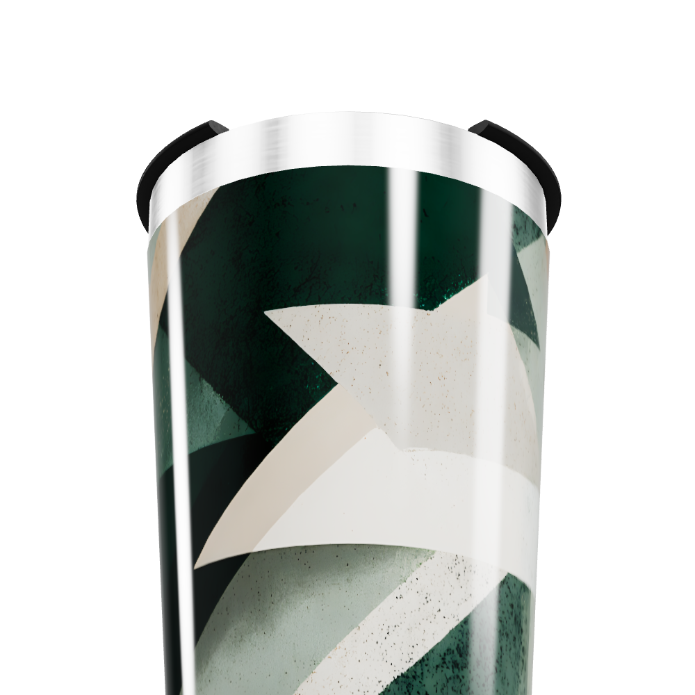Copo Térmico - Estampa Geométrica Verde