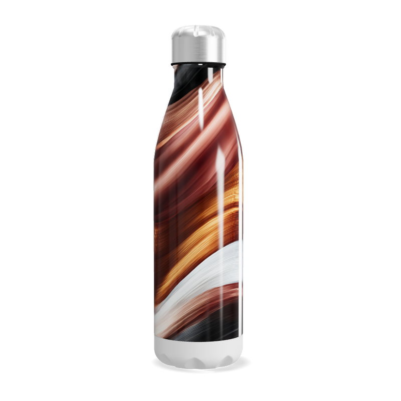 Garrafa Inox - Estampa Marrom e Branca