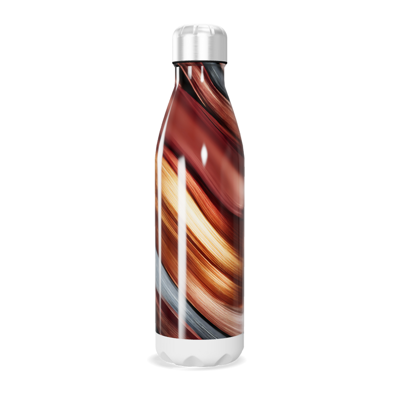 Garrafa Inox - Estampa Marrom e Branca