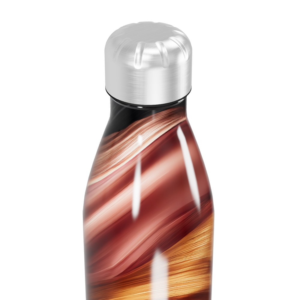 Garrafa Inox - Estampa Marrom e Branca