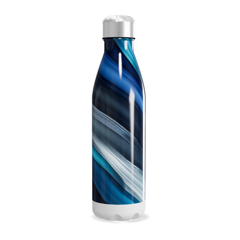 Garrafa Inox Azul - Estampa Ondulada