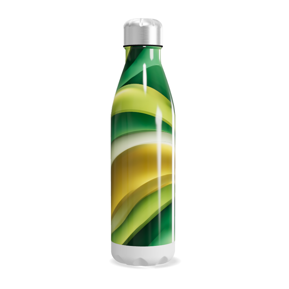 Garrafa Inox - Verde e Amarela Estampada