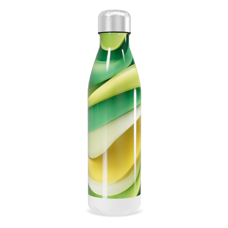 Garrafa Inox - Verde e Amarela Estampada