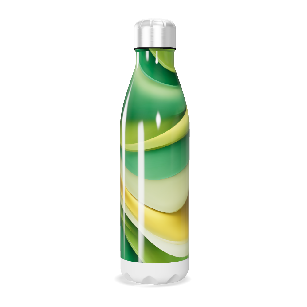 Garrafa Inox - Verde e Amarela Estampada