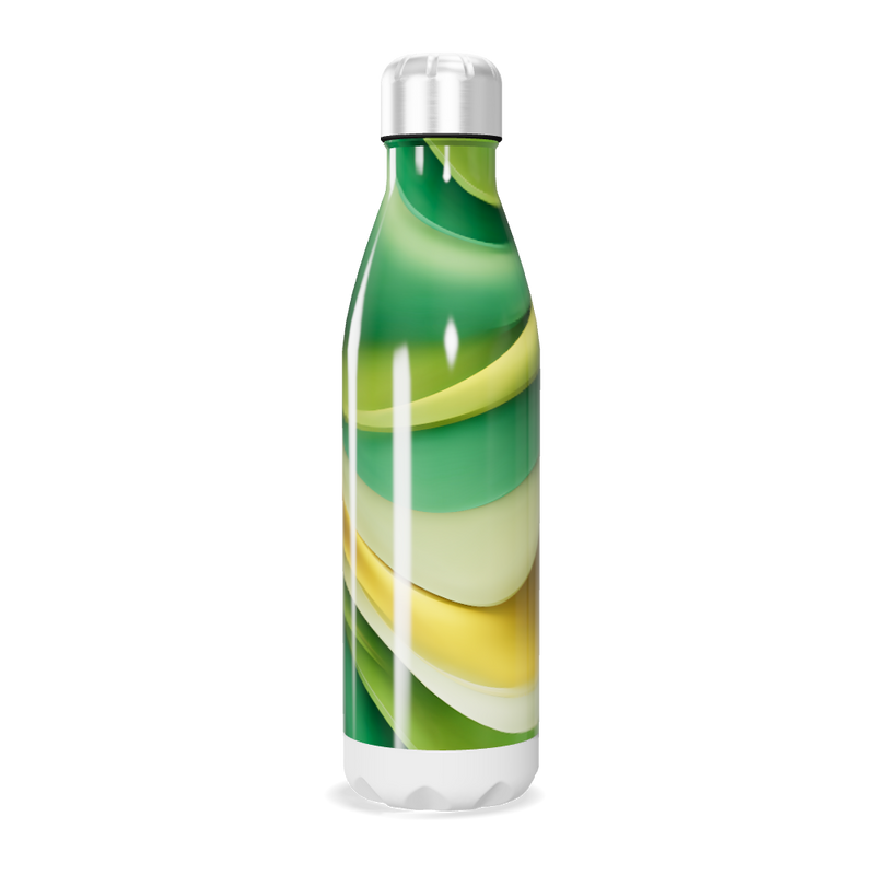 Garrafa Inox - Verde e Amarela Estampada