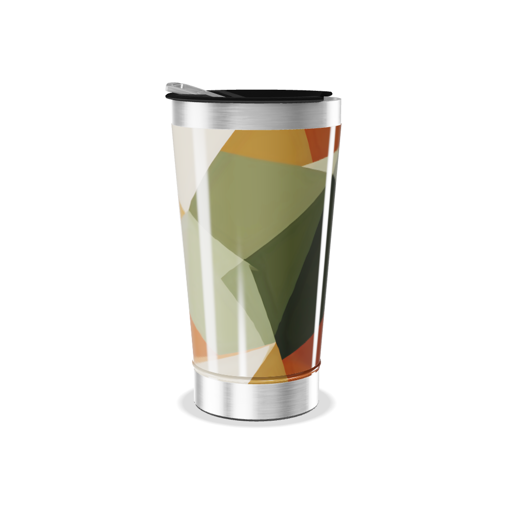 Copo Térmico - Geométrico Colorido Aço