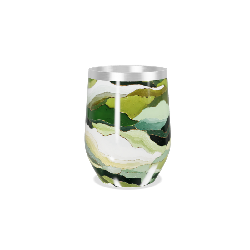 Copo Térmico Slim - Estampa Abstrata Verde