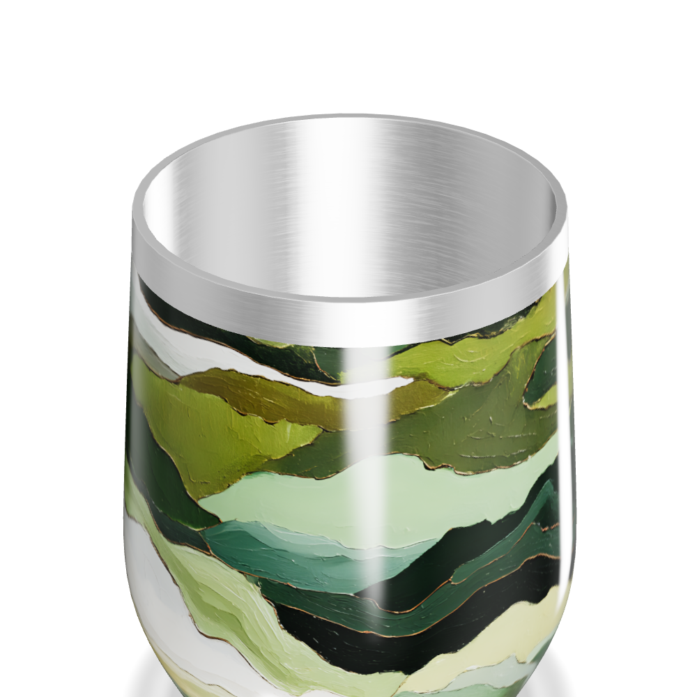 Copo Térmico Slim - Estampa Abstrata Verde