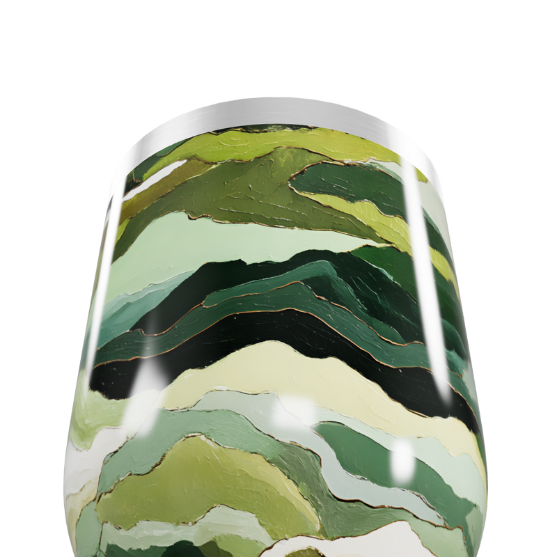 Copo Térmico Slim - Estampa Abstrata Verde