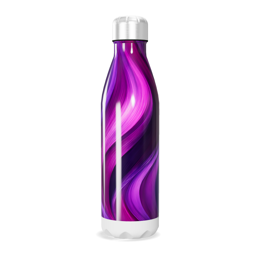 Garrafa Inox - Roxa com Estampa Ondulada