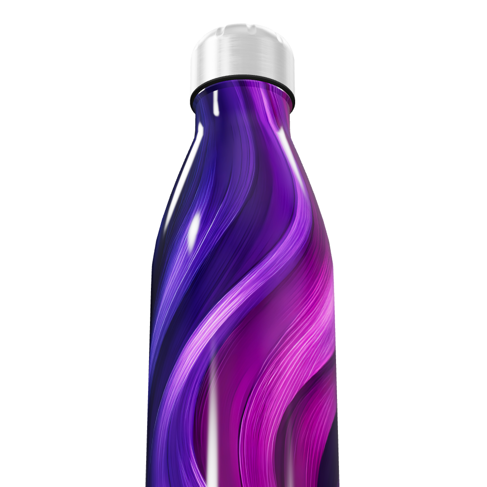 Garrafa Inox - Roxa com Estampa Ondulada