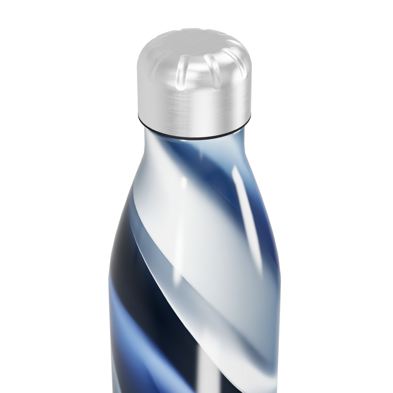 Garrafa Inox Azul - Com Estampa Ondulada