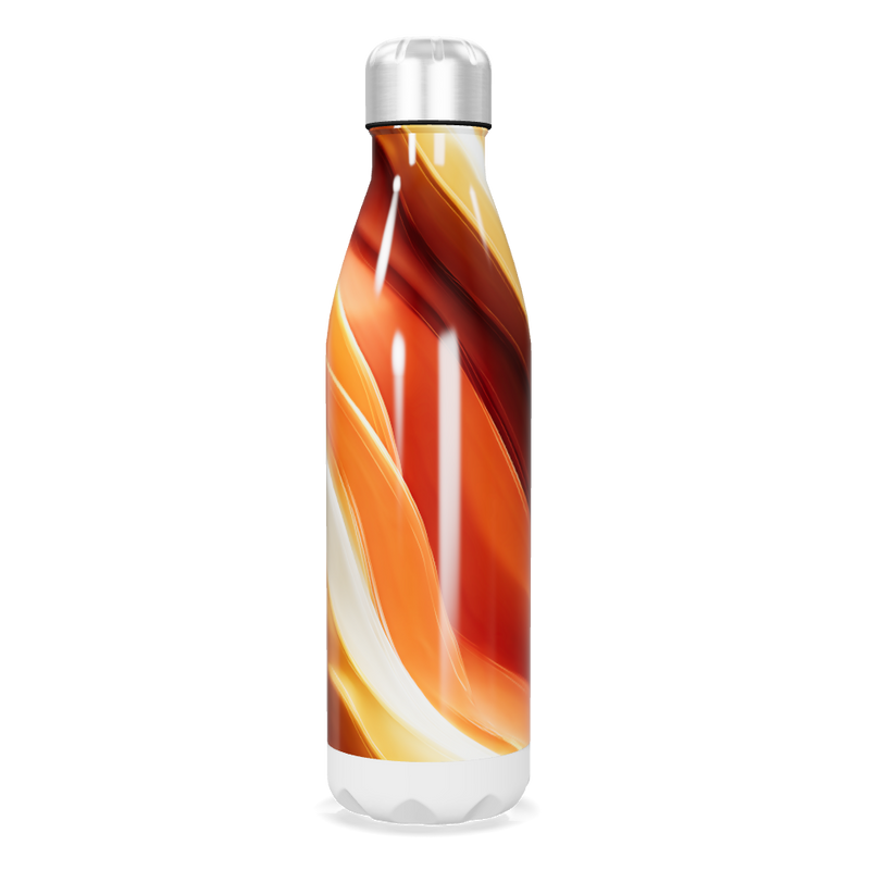 Garrafa Inox - Estampa Laranja e Branca