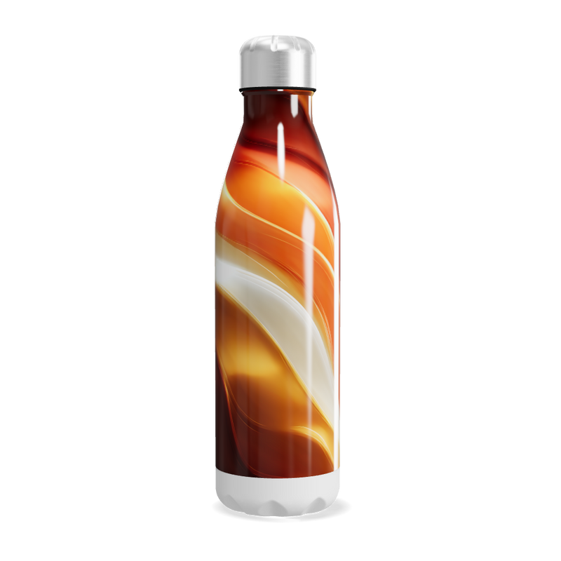 Garrafa Inox - Estampa Laranja e Branca