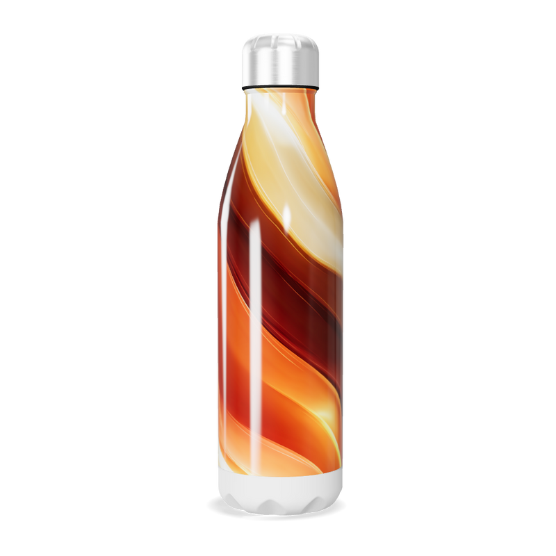 Garrafa Inox - Estampa Laranja e Branca