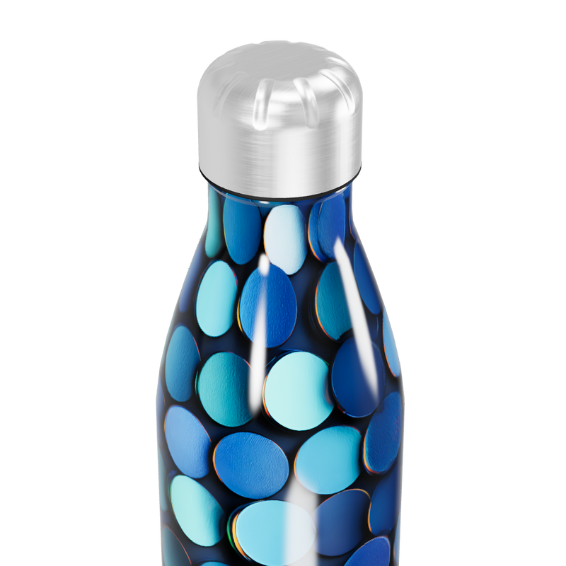 Garrafa Inox - Azul com Bolinhas