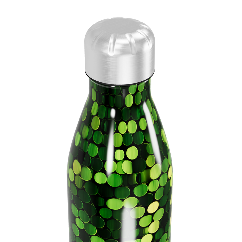 Garrafa Inox Verde - Estampa Hexagonal