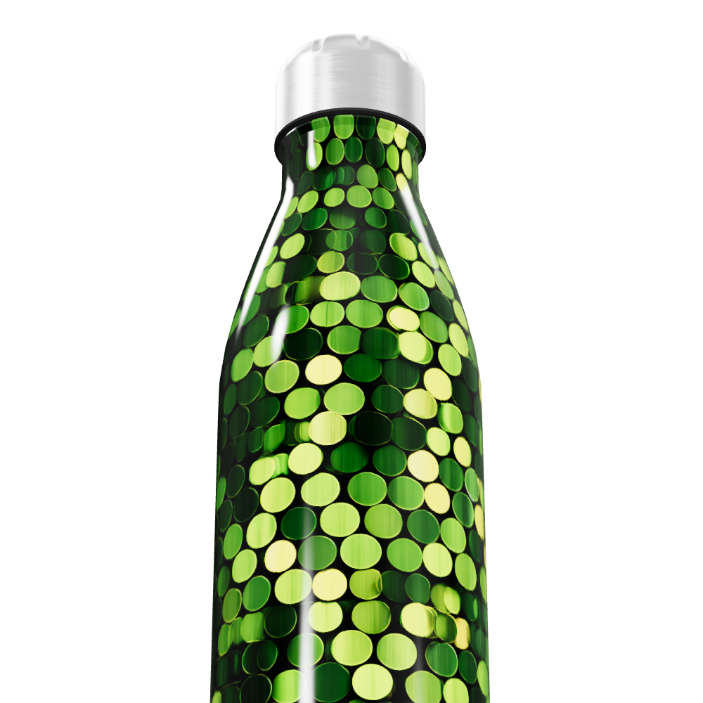 Garrafa Inox Verde - Estampa Hexagonal