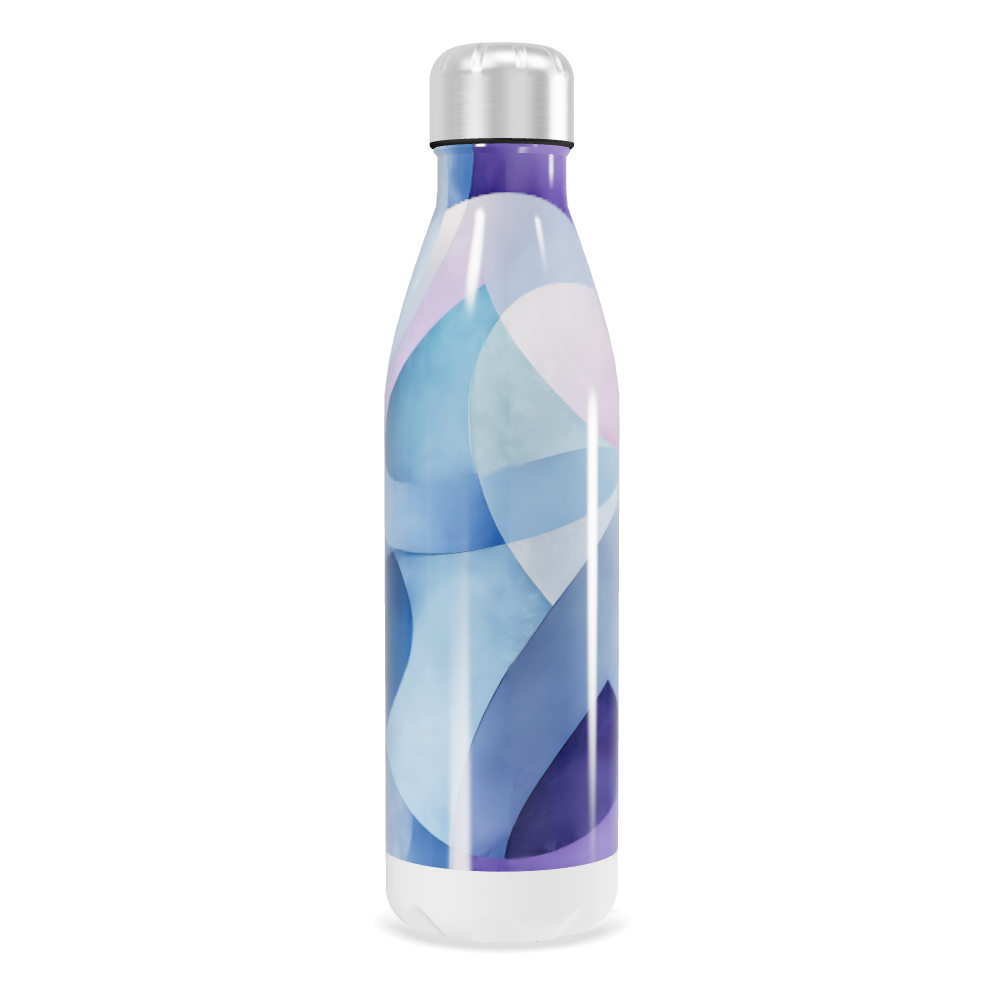 Garrafa Inox - Azul e Roxo Geométrico