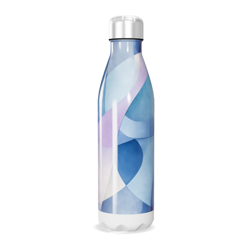 Garrafa Inox - Azul e Roxo Geométrico