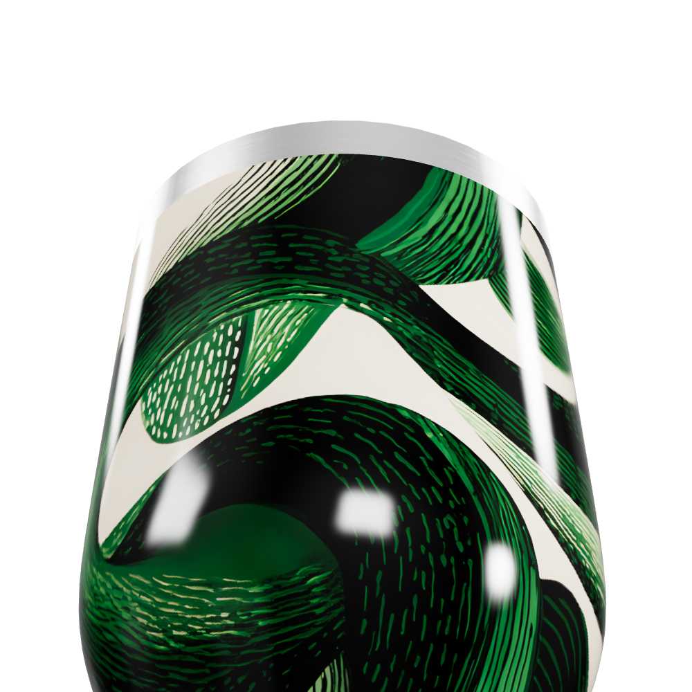 Copo Térmico Slim - Estampa Verde Abstrata