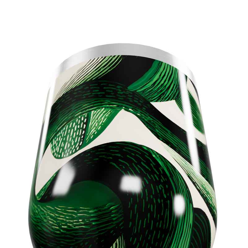 Copo Térmico Slim - Estampa Verde Abstrata