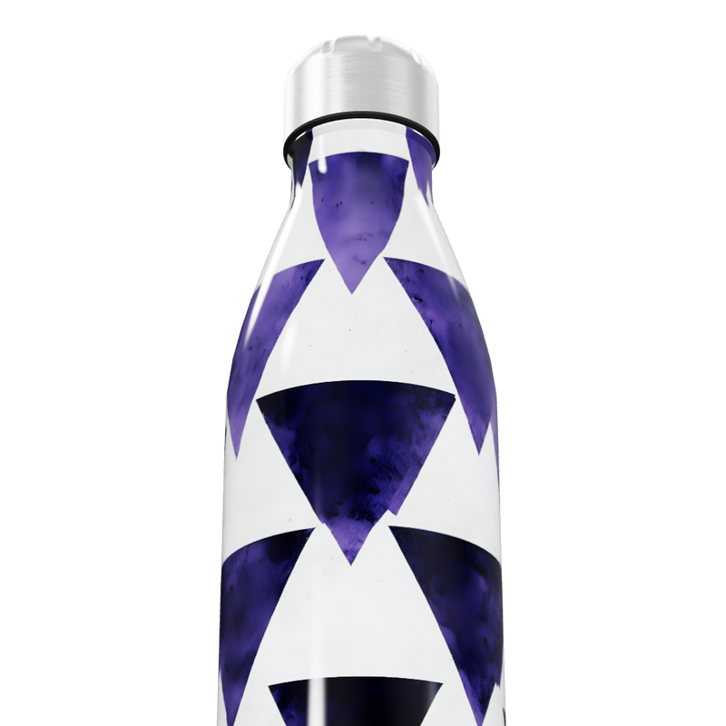 Garrafa Inox Azul com Estampa Geométrica