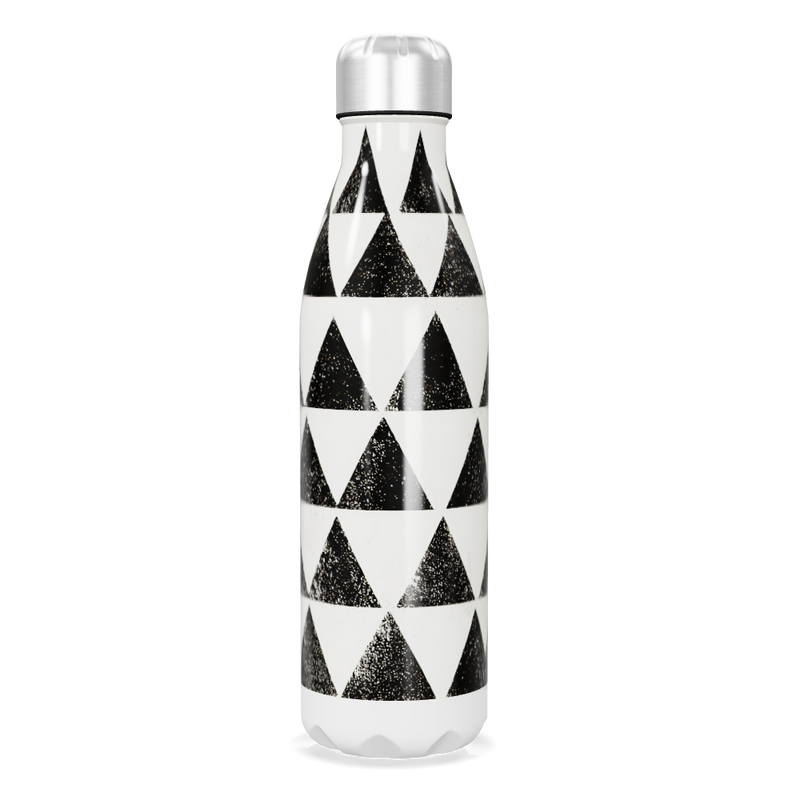 Garrafa Inox - Triângulos Preto e Branco