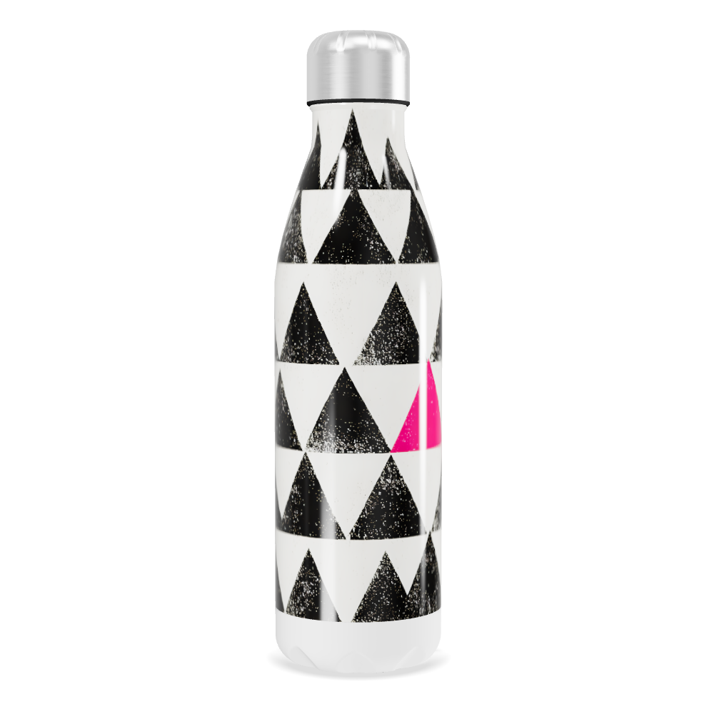 Garrafa Inox - Triângulos Preto e Branco
