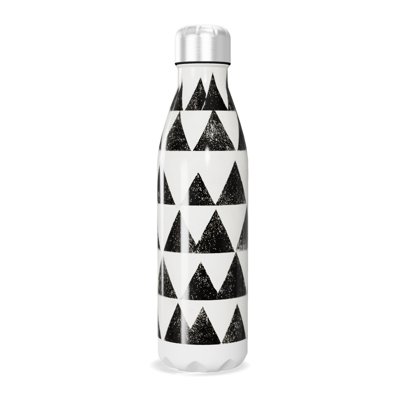 Garrafa Inox - Triângulos Preto e Branco