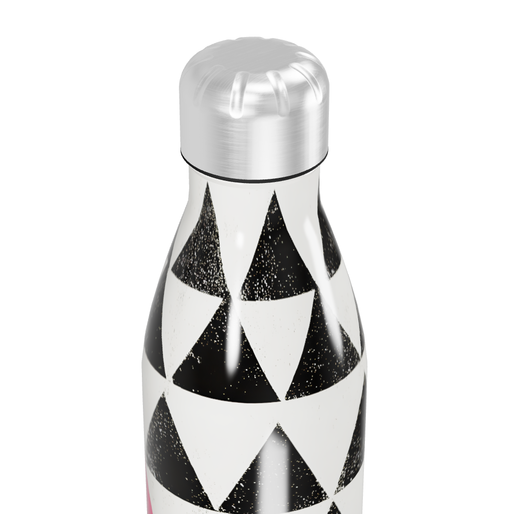 Garrafa Inox - Triângulos Preto e Branco